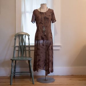 Sheer Tie-Dye Maxi Dress